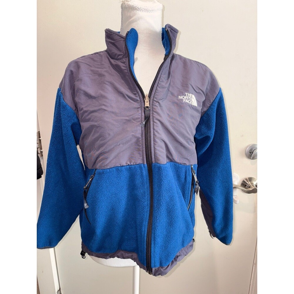 The North Face TNF Youth Blue & Grey Polyester Full Zip Jacket Size Large